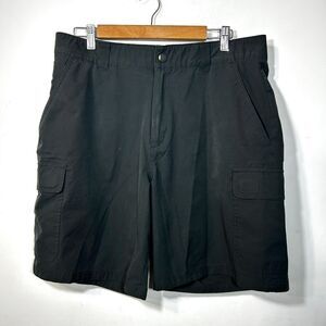 Orvis Mens 36 x 8.5" Cargo Chino Shorts Black Pockets Stretch Lightweight Travel